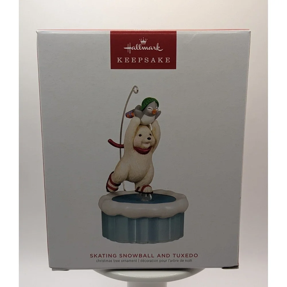 2023 Hallmark Keepsake‎ Ornament SKATING SNOWBALL AND TUXEDO. Magic Motion NEW